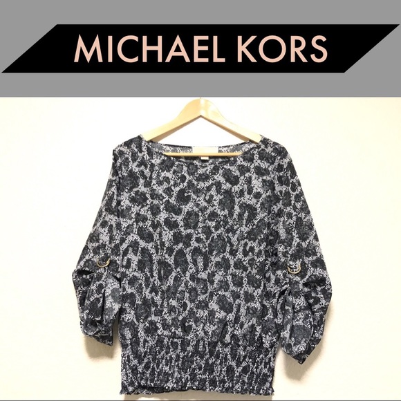 Michael Kors Tops - Michael Kors Leopard Print Blouse Top